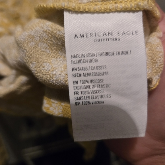 Women's American Eagle Yellow Ring Front Babydoll Top (Size XL) - Picture 5 of 5